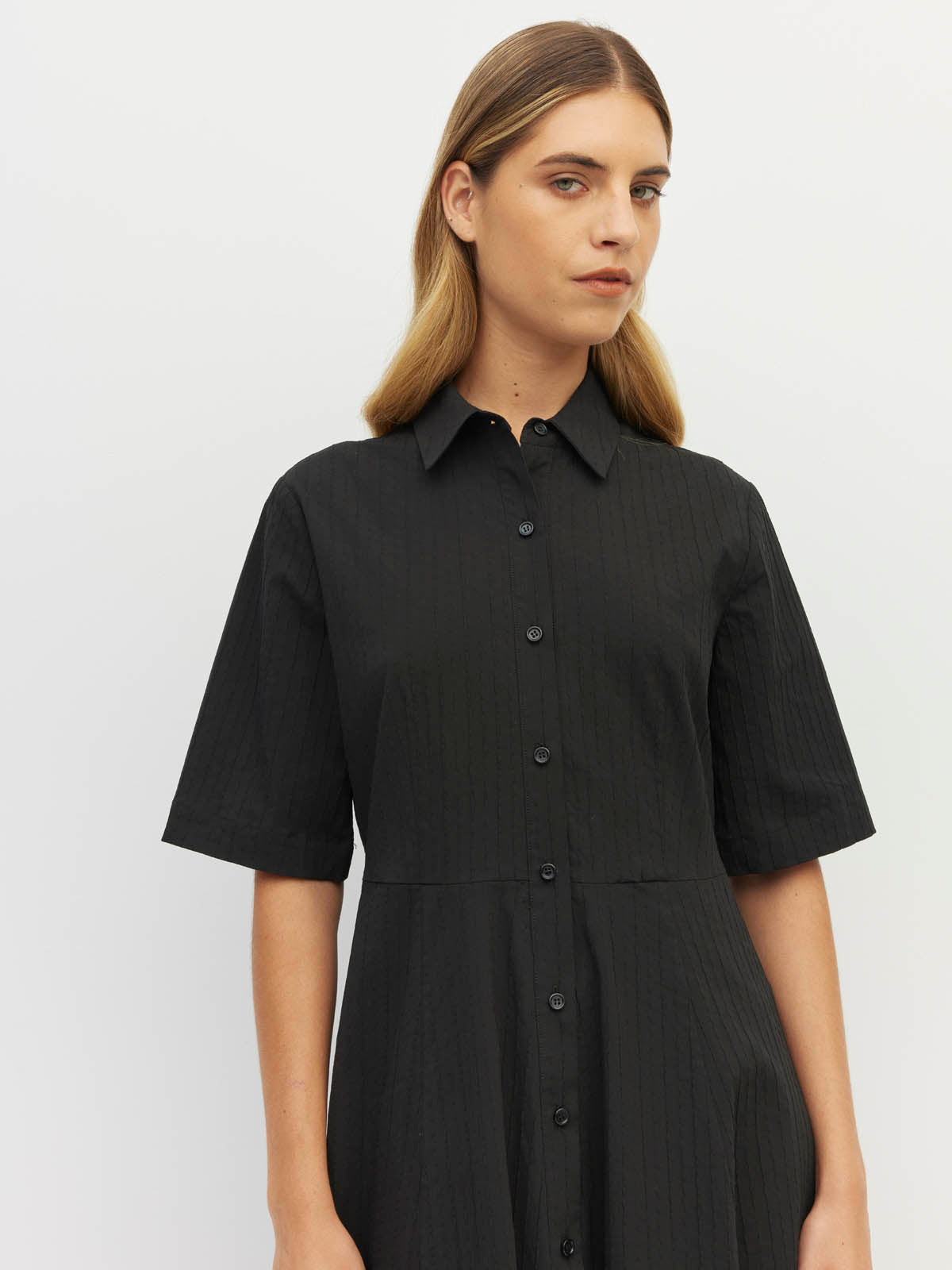 Juliette Hogan Delphi Dress (Threadline Cotton) Black Linear