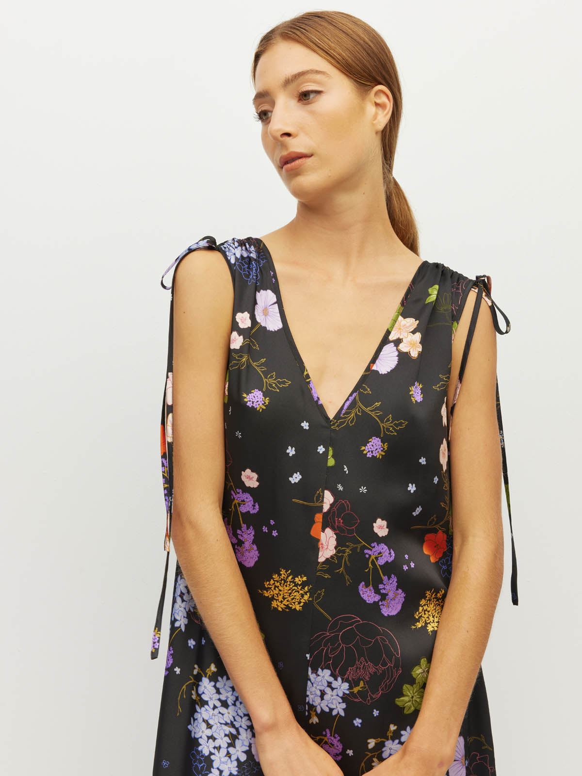 Juliette Hogan Tulia Dress – Afterglow Floral Twill Noir