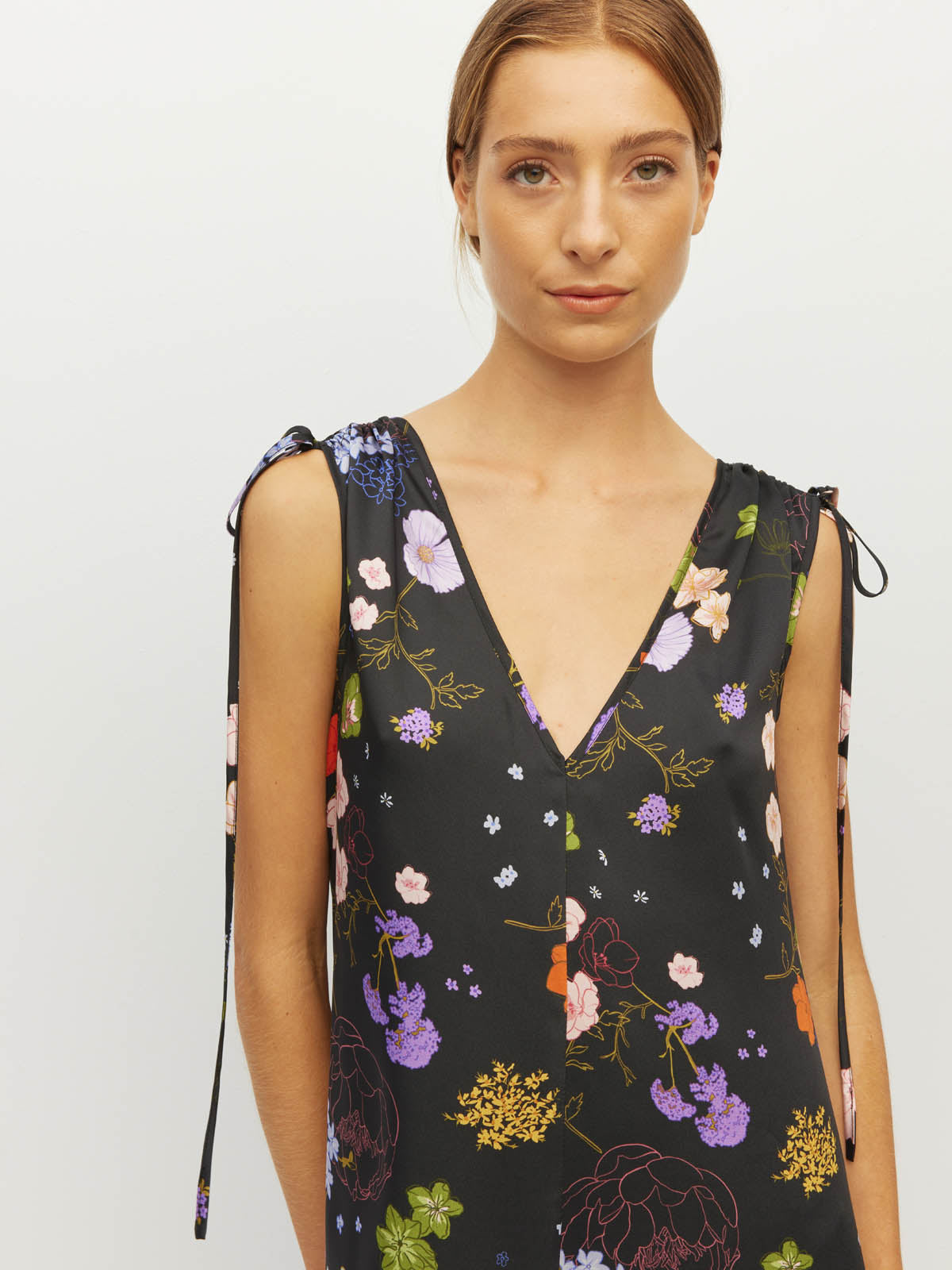 Juliette Hogan Tulia Dress – Afterglow Floral Twill Noir