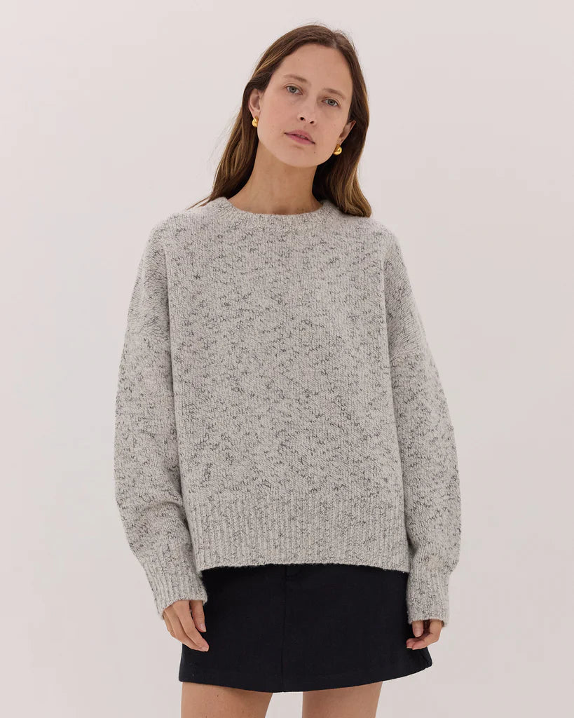 Cloth & Co The Billow Sleeve Jumper - Black Fleck