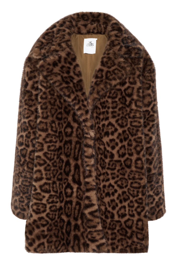 Tira Fur Jacket - Brown Leopard