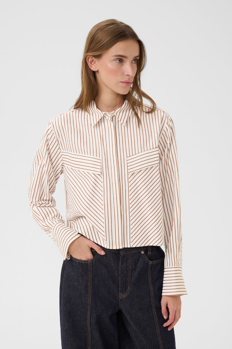Karen by Simonsen Elmira Shirt - Cinnamon Stripe