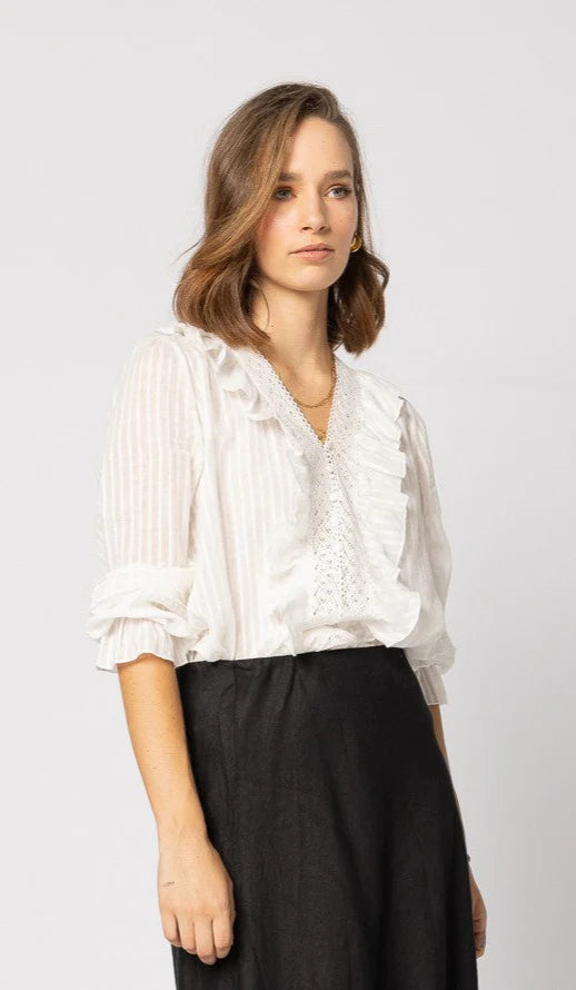 Amelia Blouse - Natural Stripe