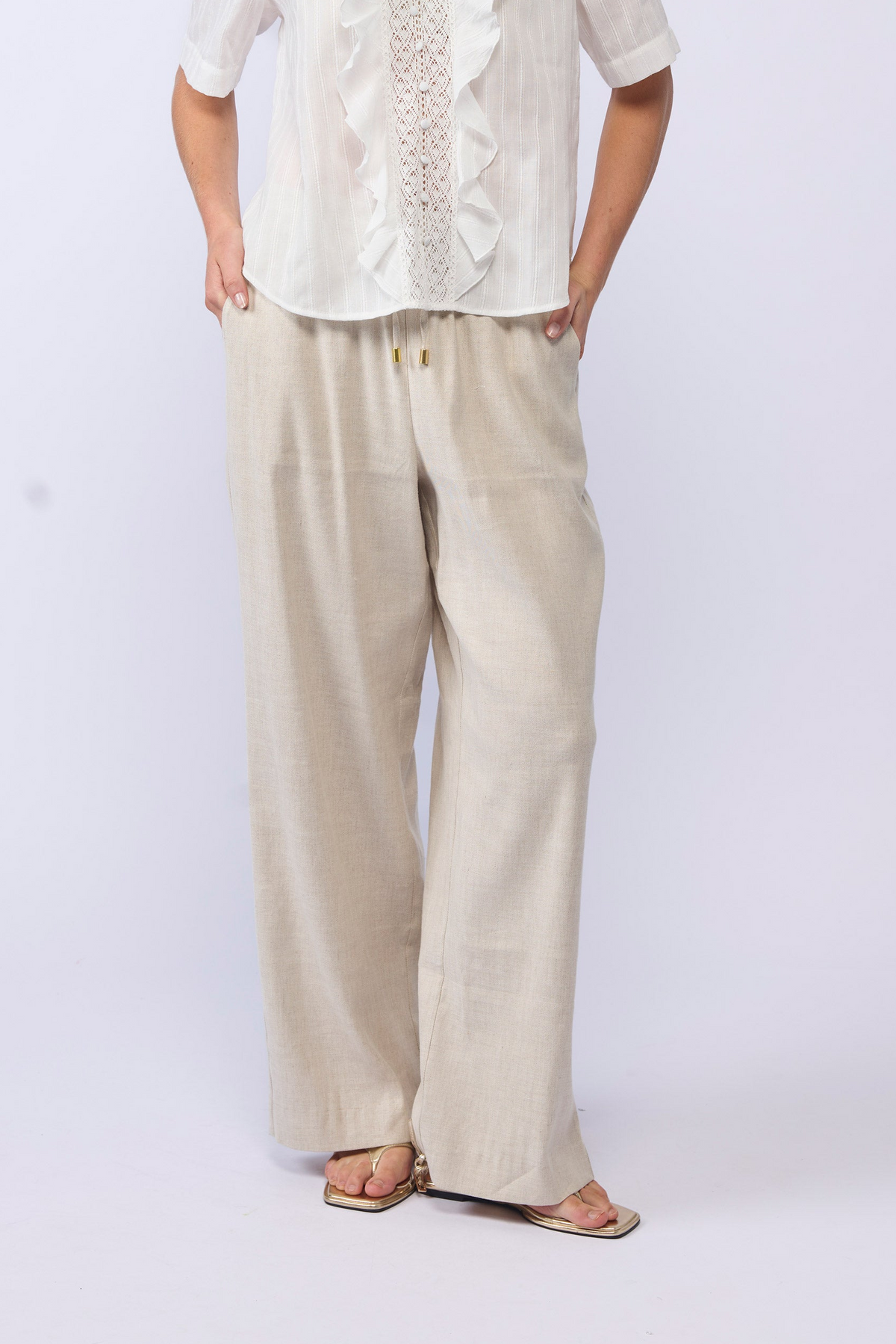Drama the Label Lake Pant - Natural Linen