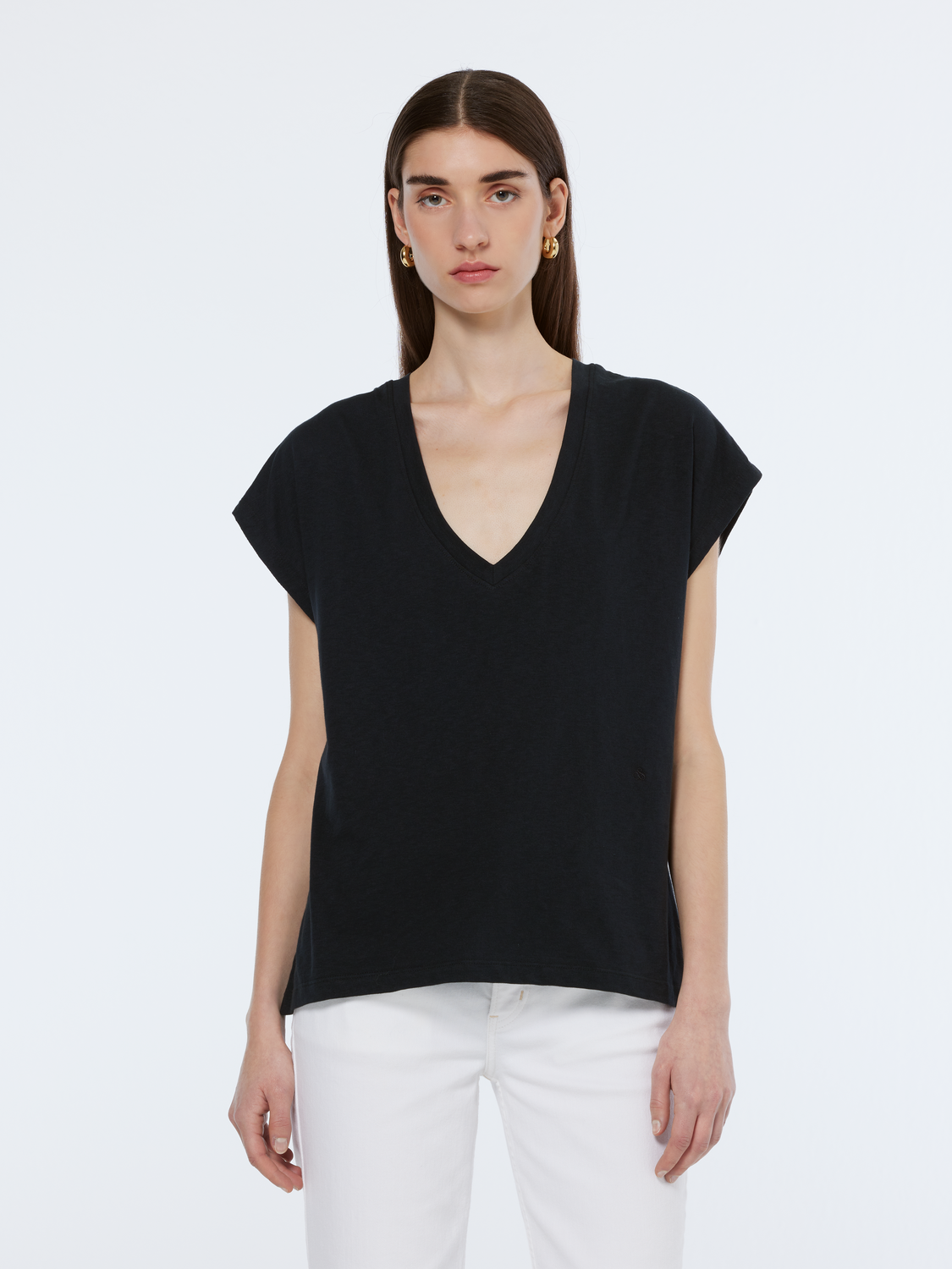 Scotch & Soda Slub V-Neck T-Shirt - Black