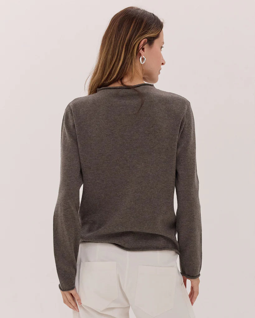 The Funnel Neck Top - Squirrel