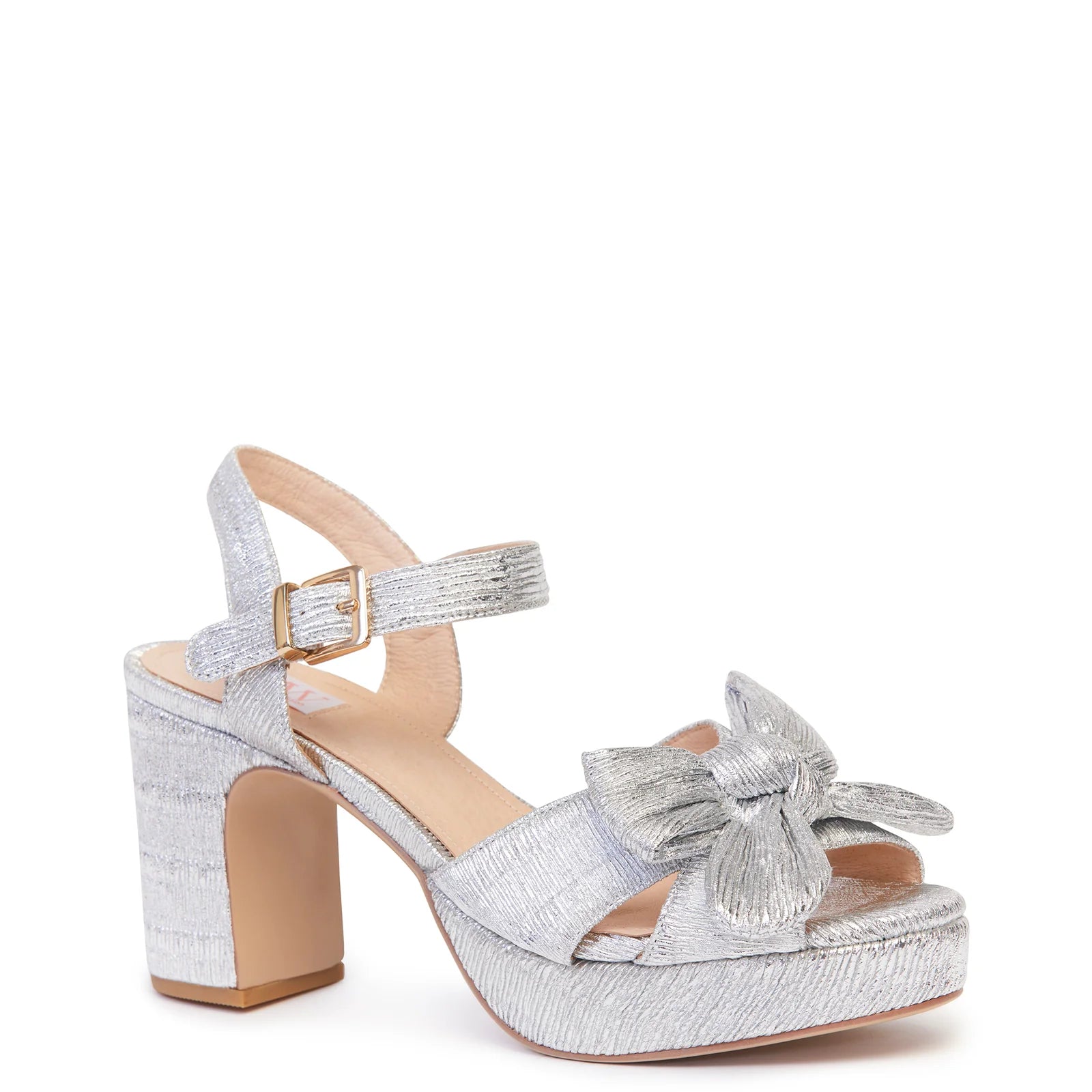 Zsa Zsa Heels - Silver Pleats