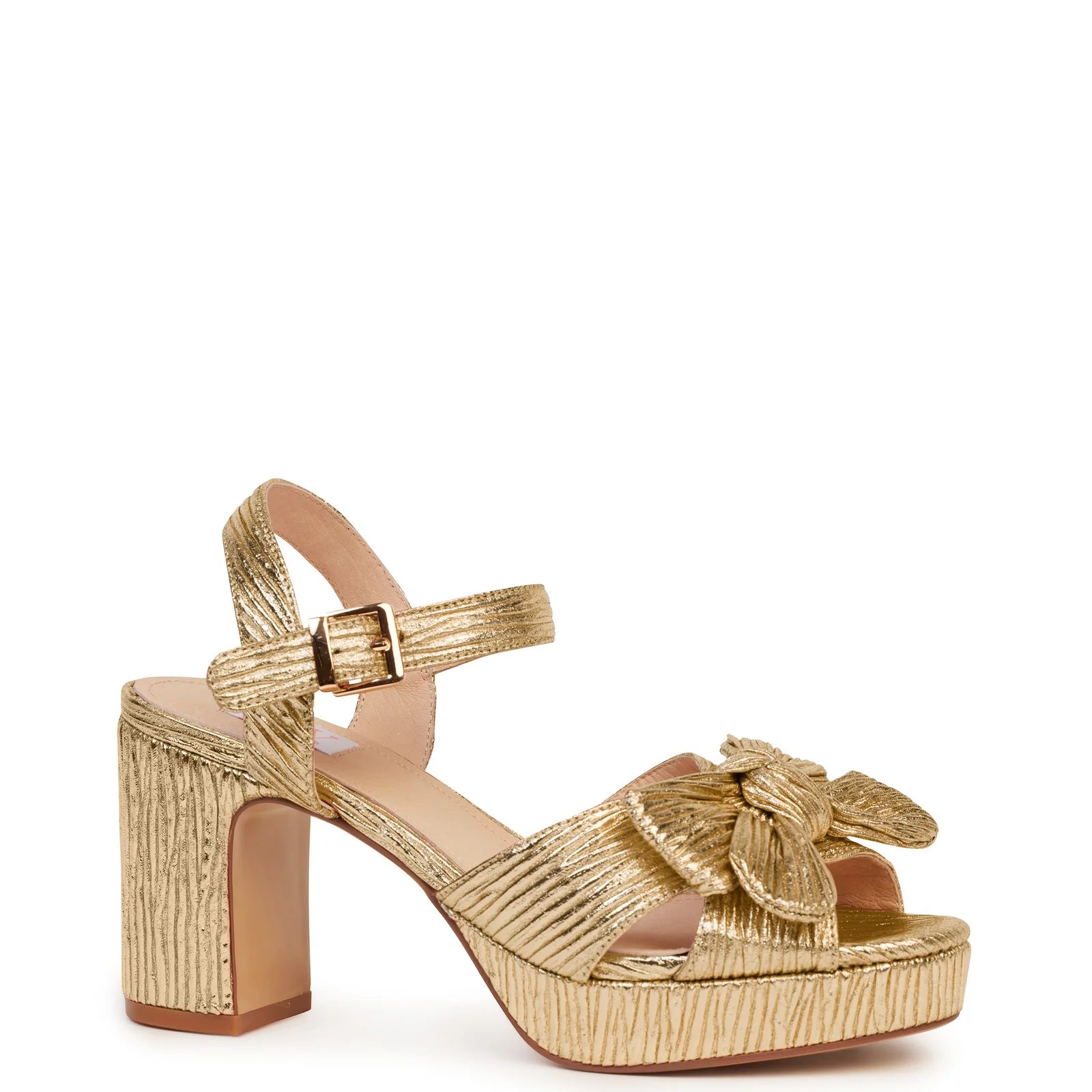 Kathryn Wilson Zsa Zsa Heels - Gold Pleats