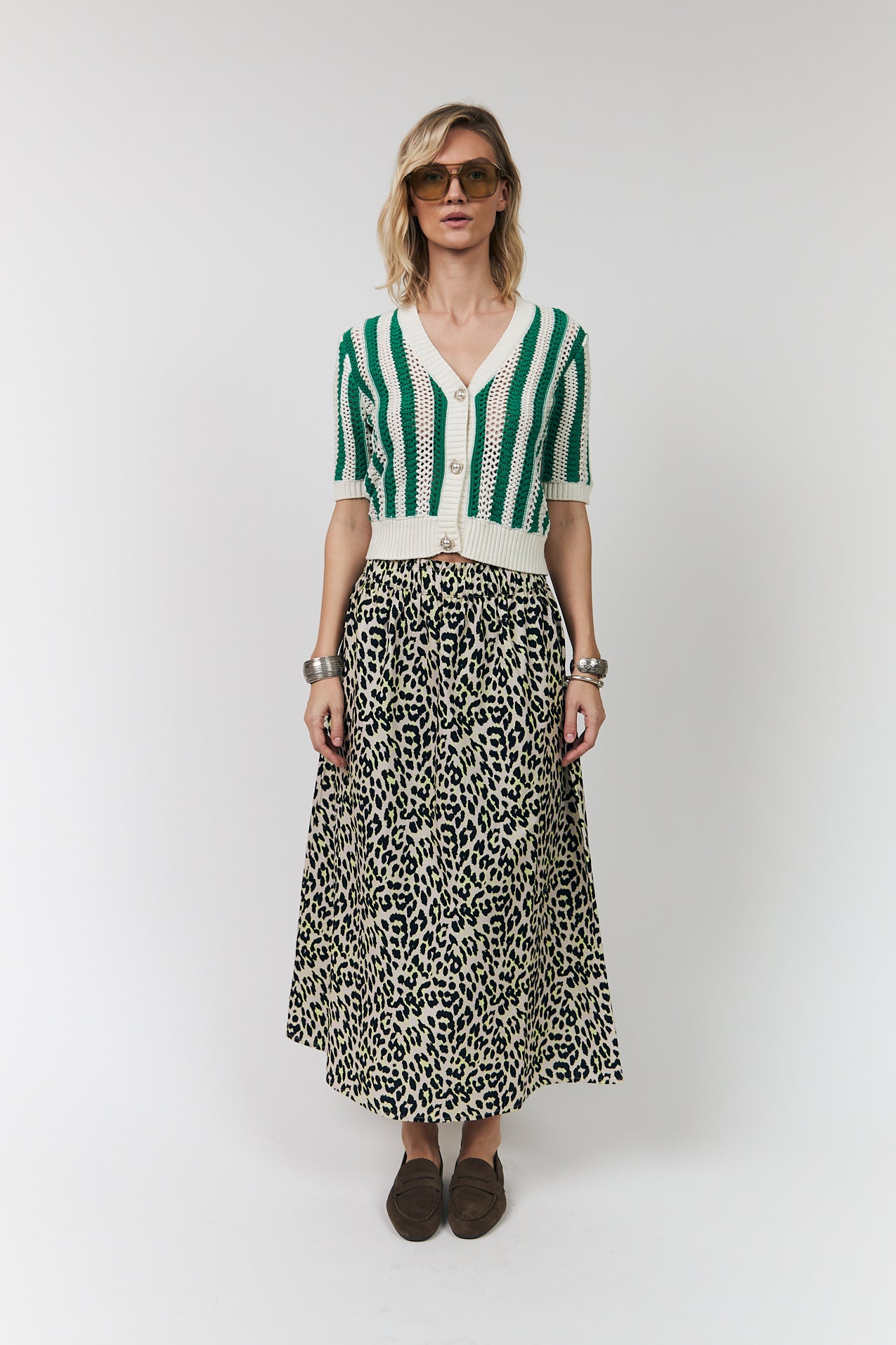 Lollys Laundry Siva Knit Cardigan - Green