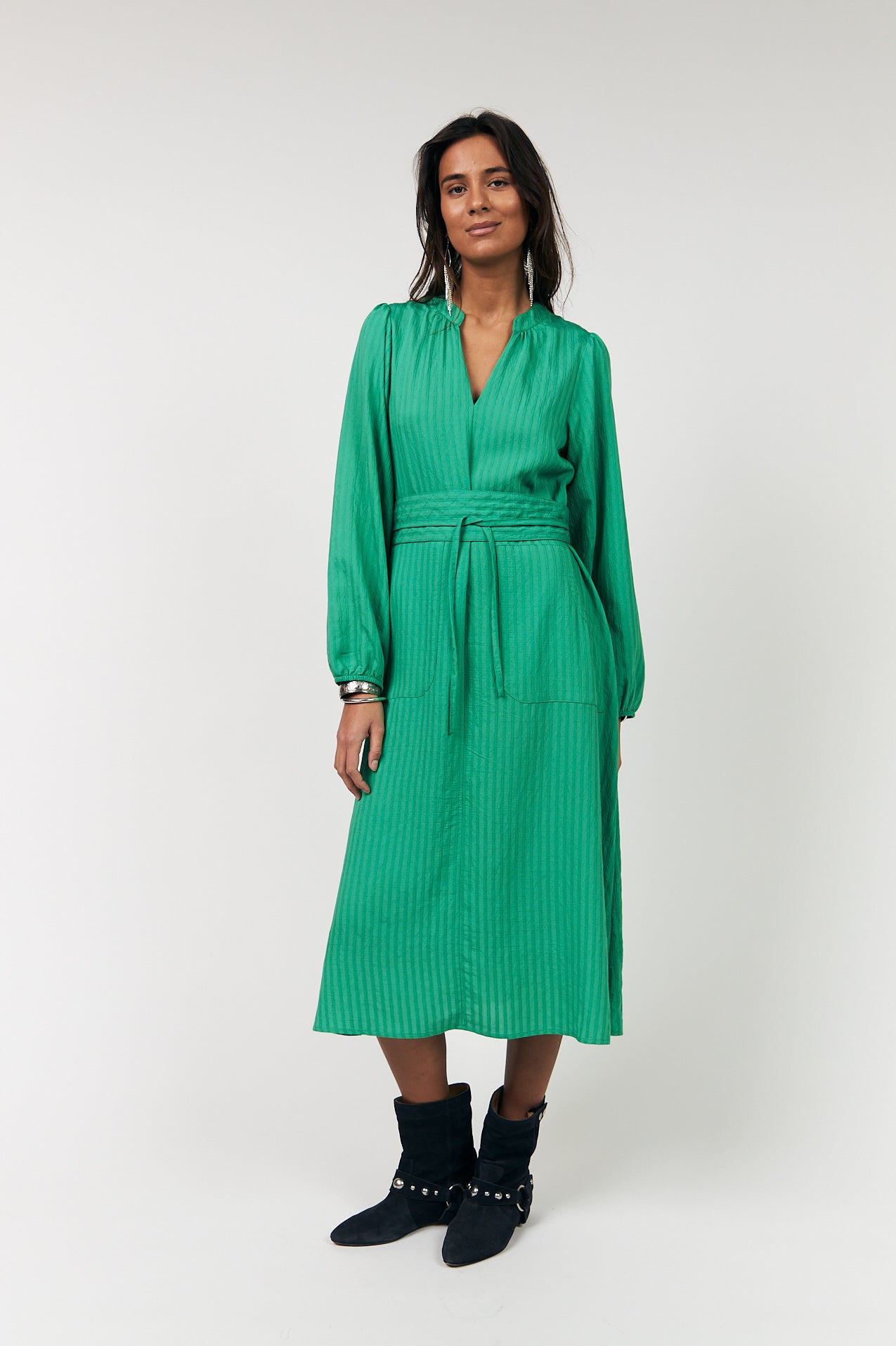 Lollys Laundry Paris Midi Dress - Green