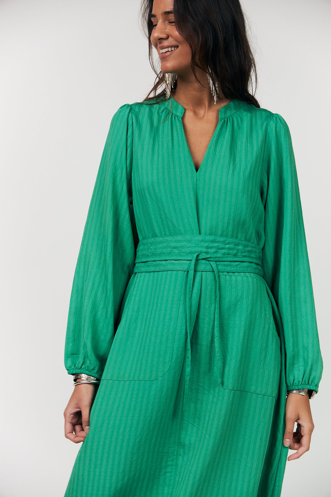 Lollys Laundry Paris Midi Dress - Green