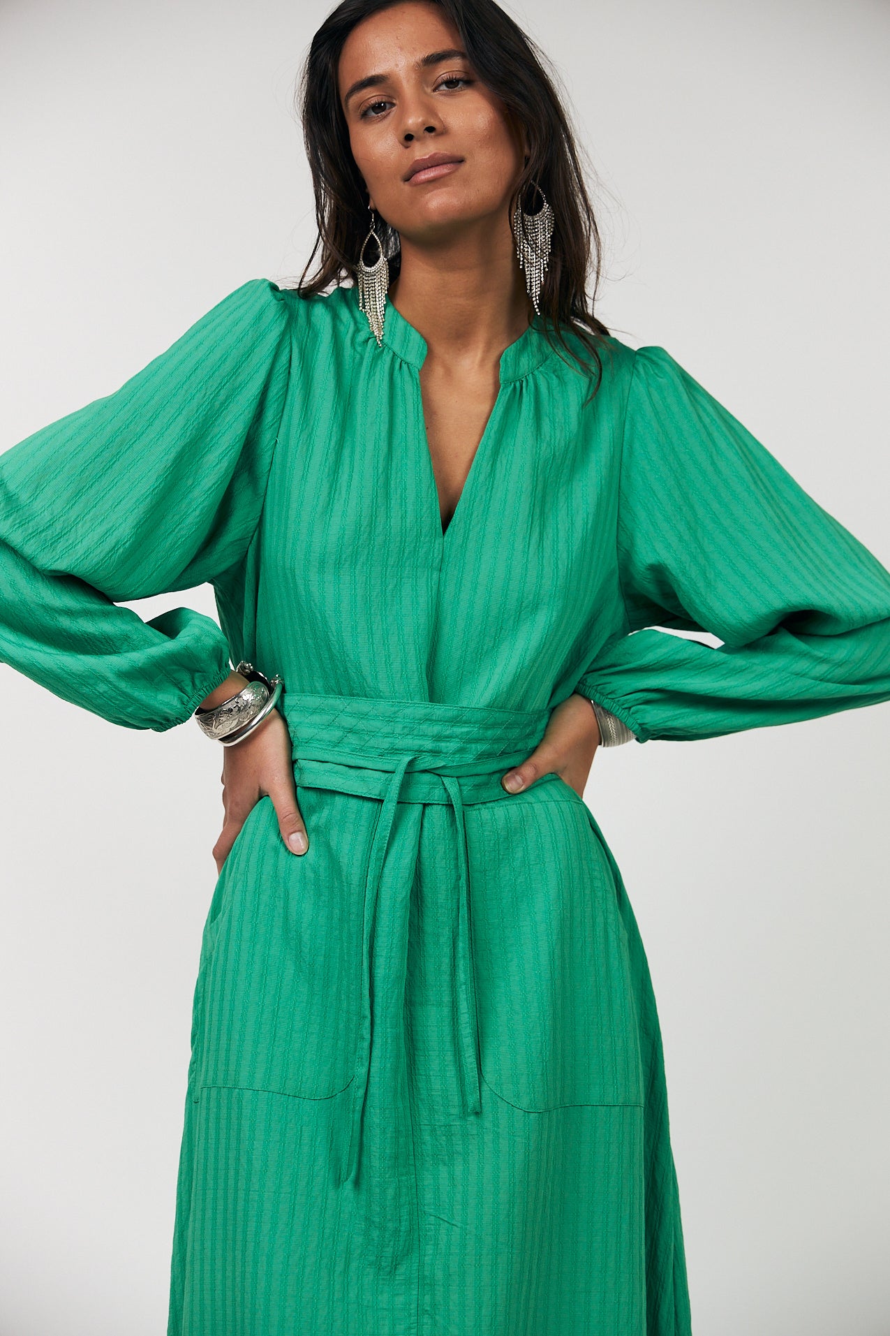 Lollys Laundry Paris Midi Dress - Green