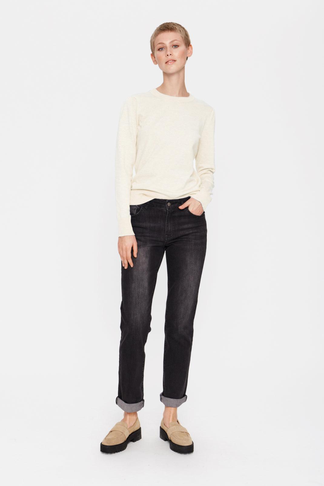 Mila Long Sleeve Pullover - Ice