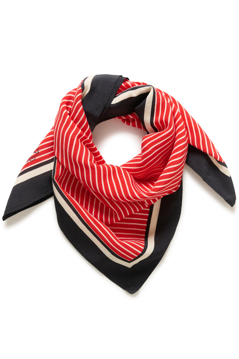 Priscilla Scarf – Poppy Seedpearl Stripe