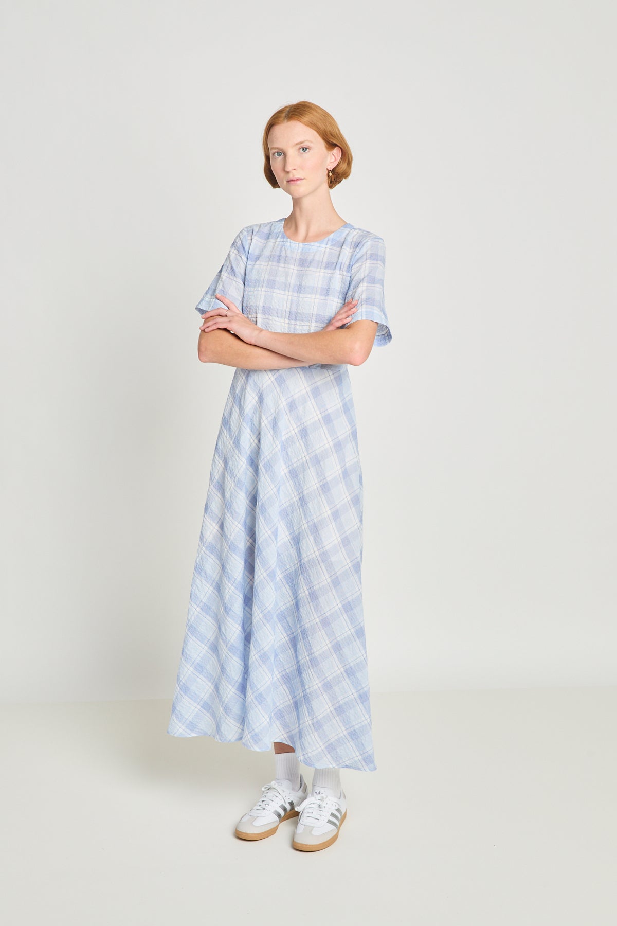 Balance Dress - Pale Blue Check