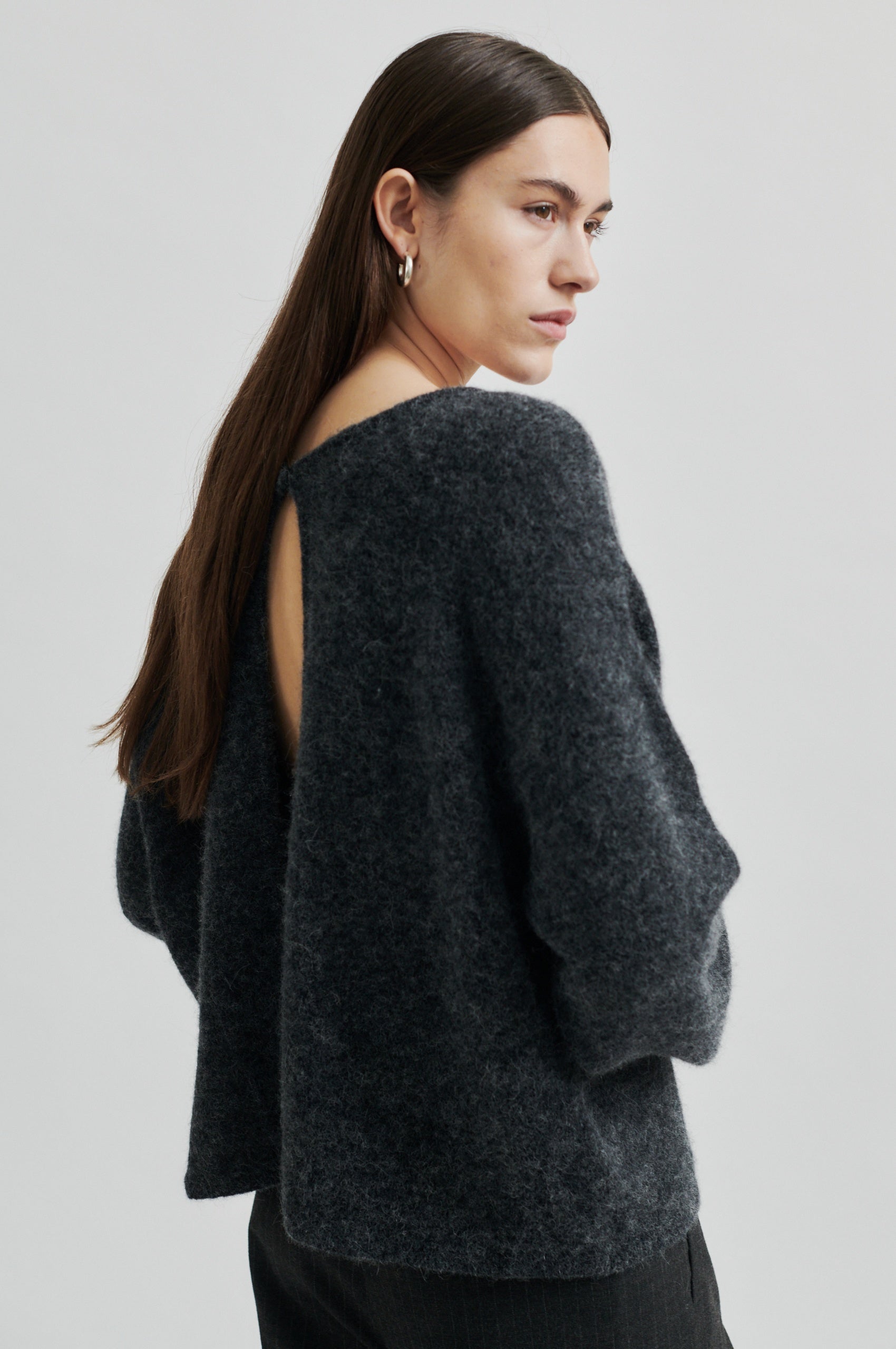 Second Female Aina Knit Cardigan - Dark Grey