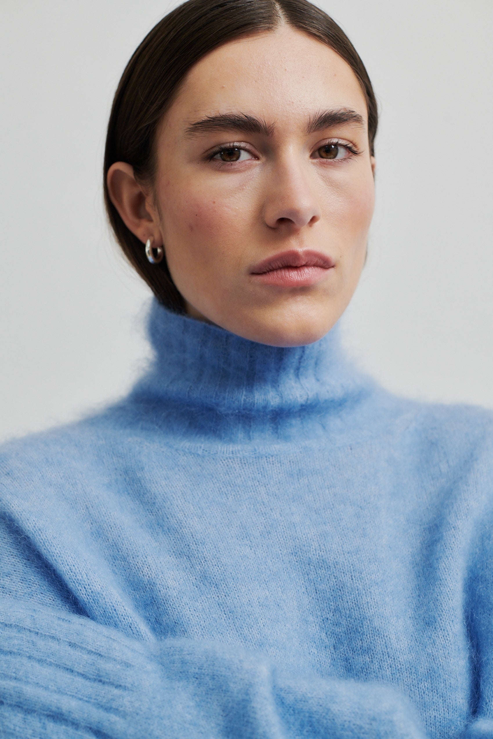 Second Female Ina Knit T-Neck Jersey - Vista Blue