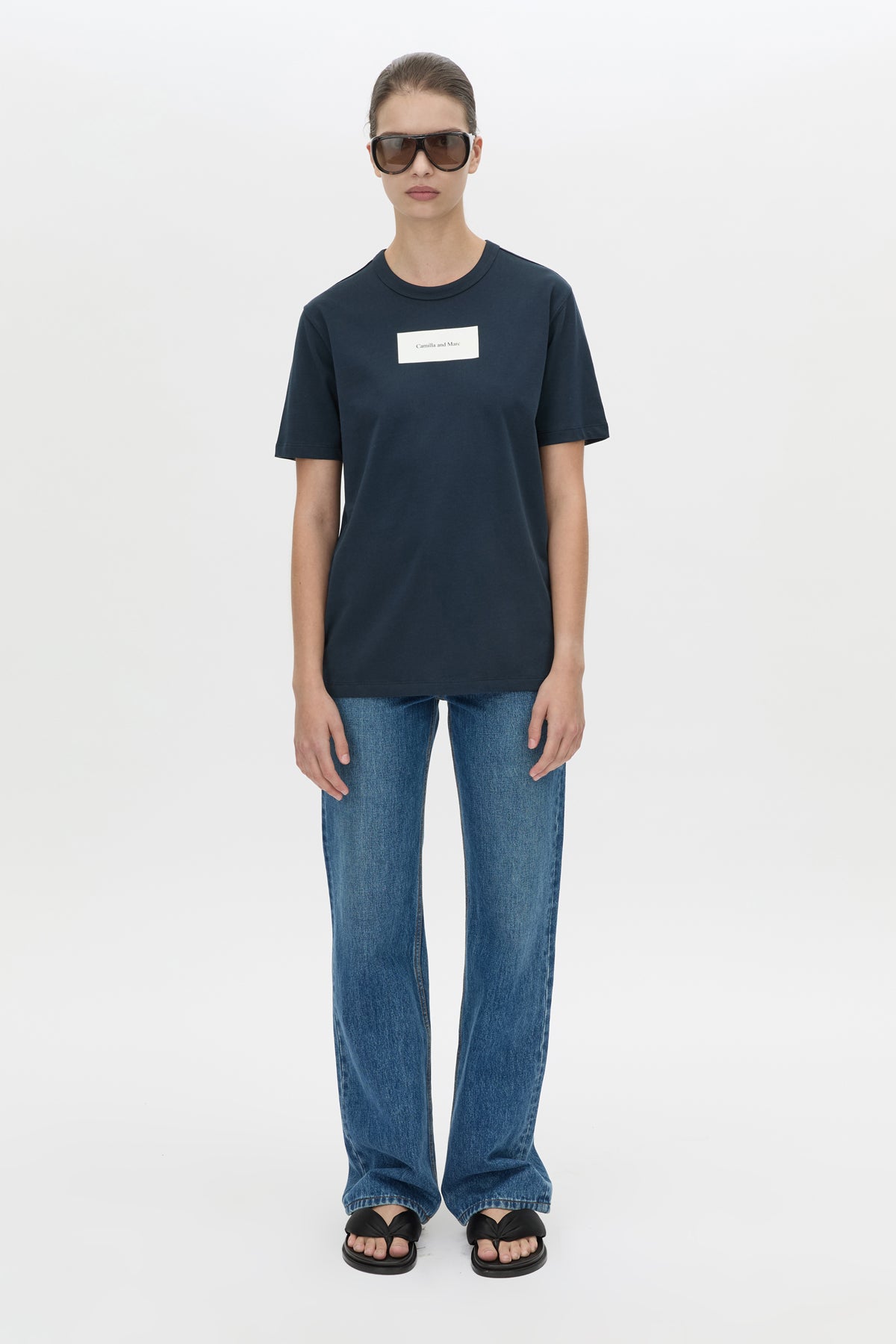 Camilla and Marc Wilde Print Tee - Navy/White