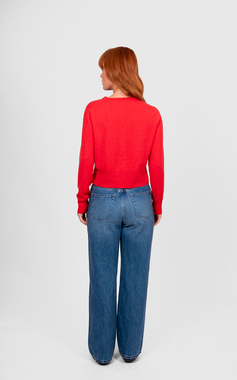 Marnie Cropped Cardigan - Cayenne