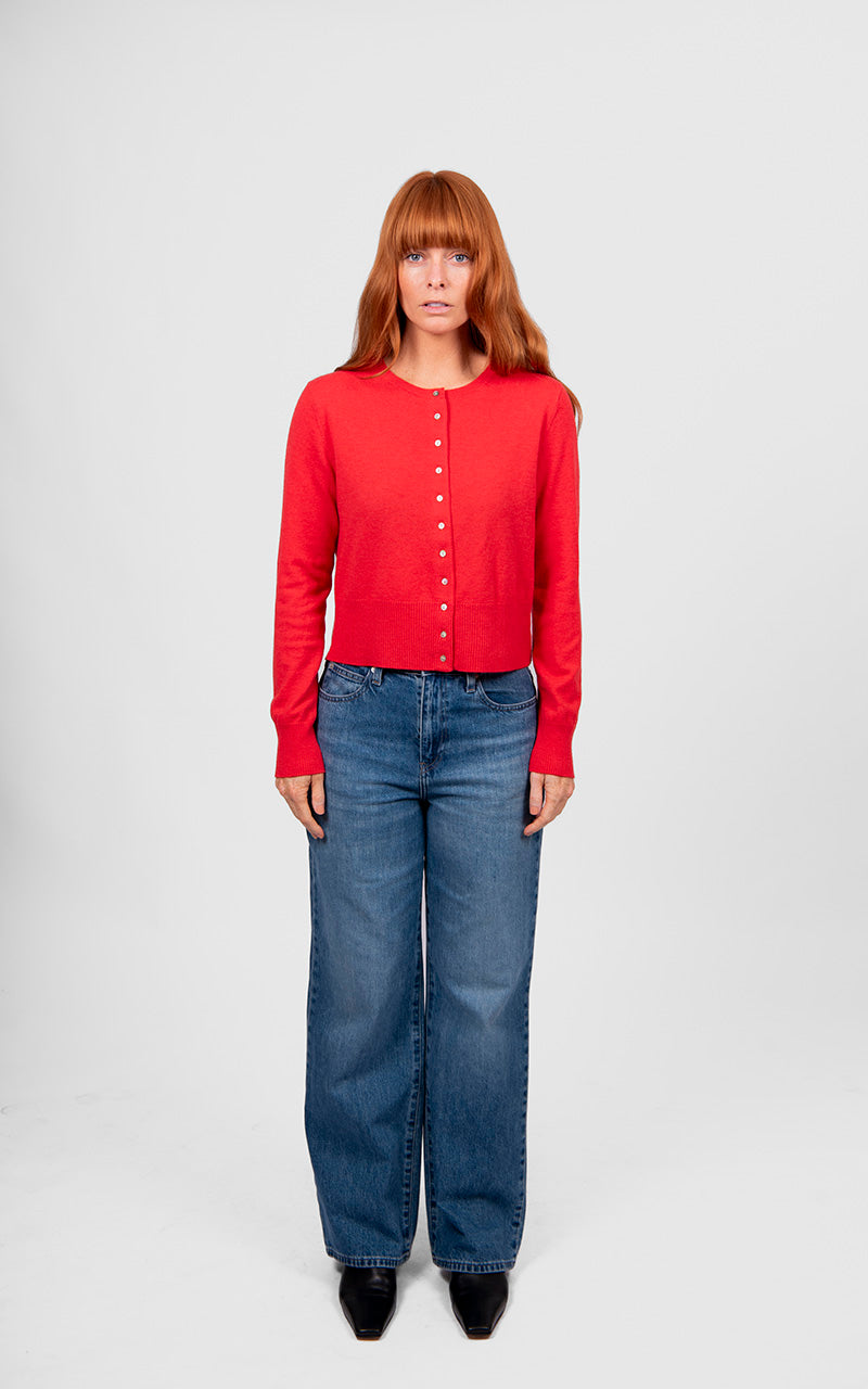 Marnie Cropped Cardigan - Cayenne
