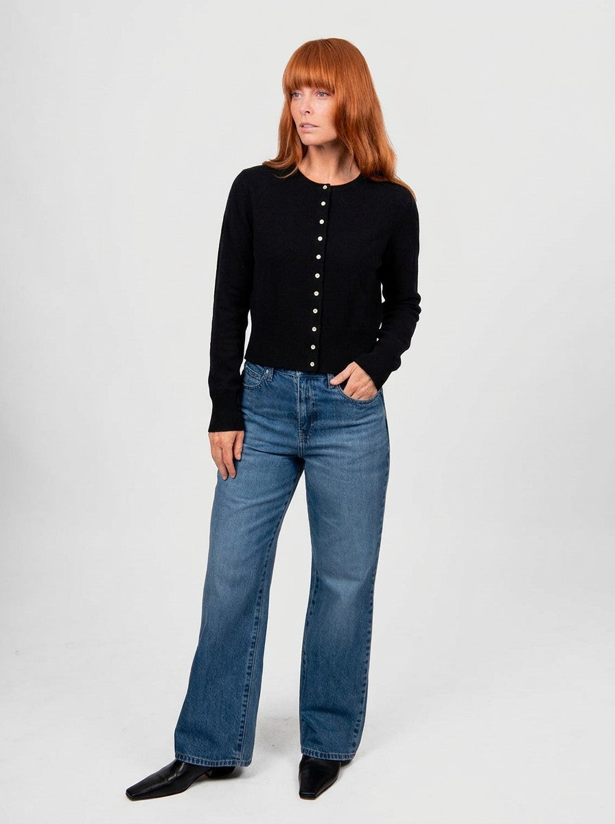 Marnie Cropped Cardigan - Black