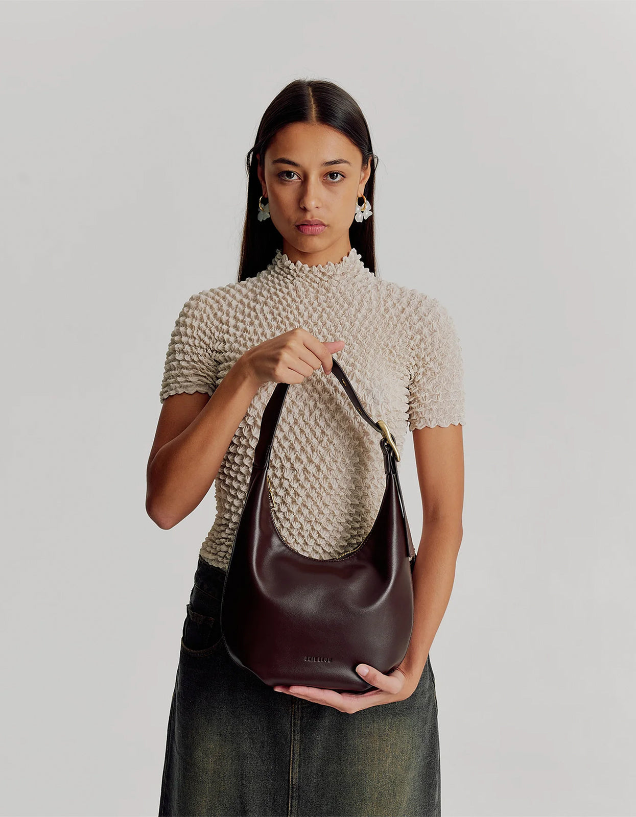 Brie Leon Everyday Croissant Bag - Chocolate
