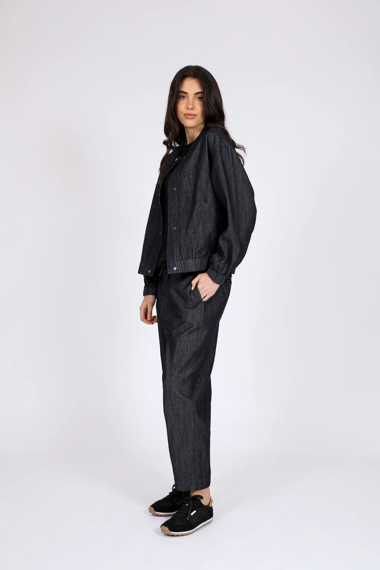 Beam Bomber Jacket - Dark Wash