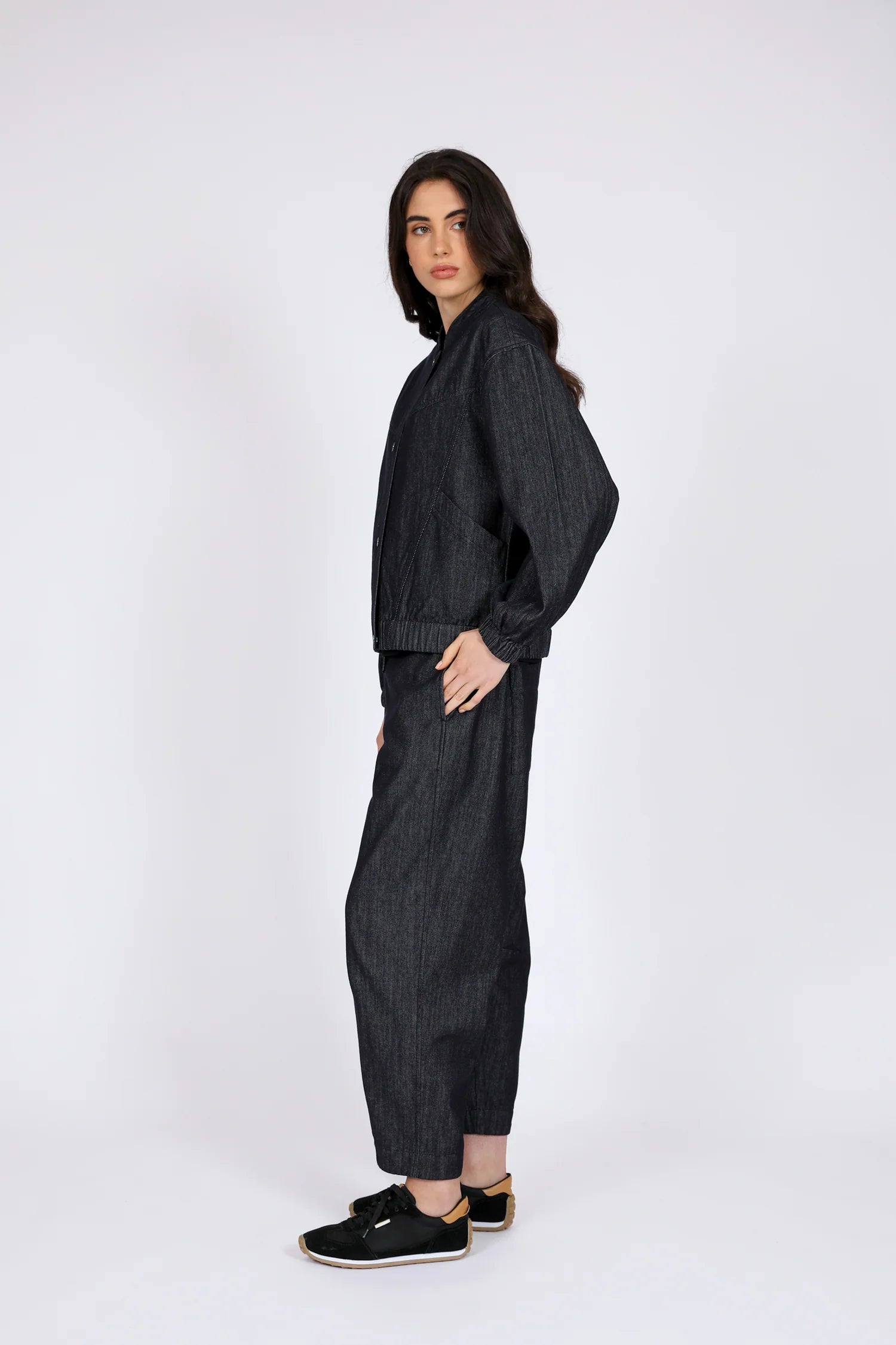 Beam Bomber Jacket - Dark Wash