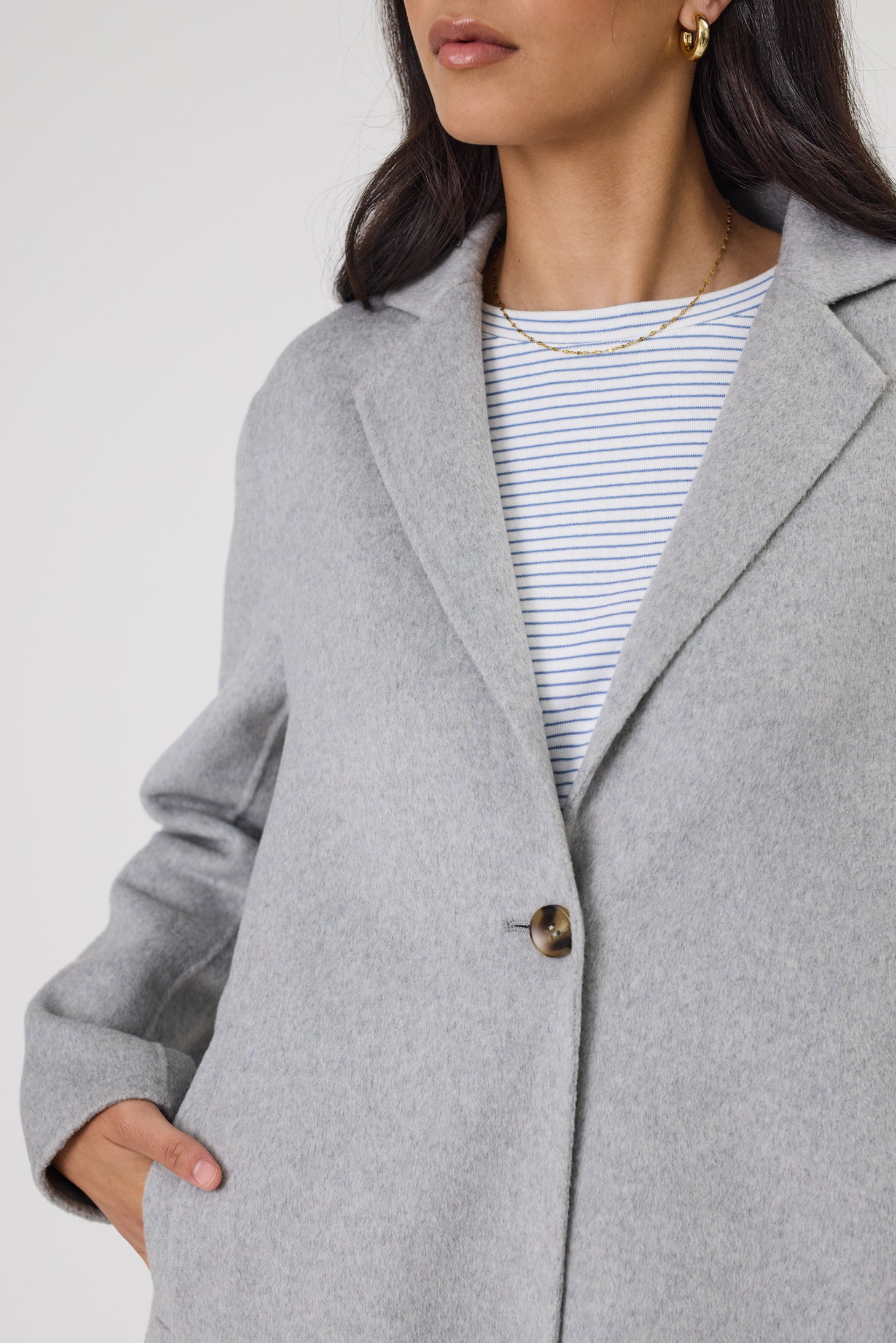 Marlow Blaze Wool Coat - Grey Marle