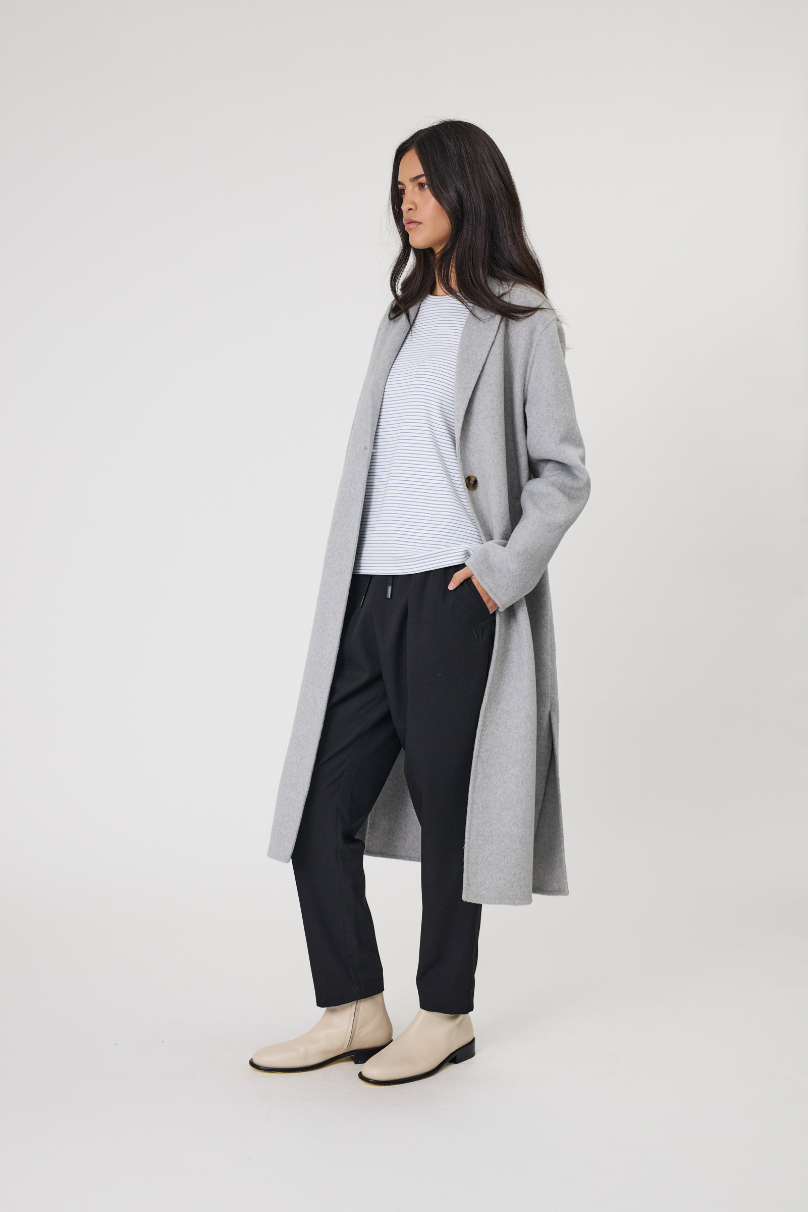 Marlow Blaze Wool Coat - Grey Marle