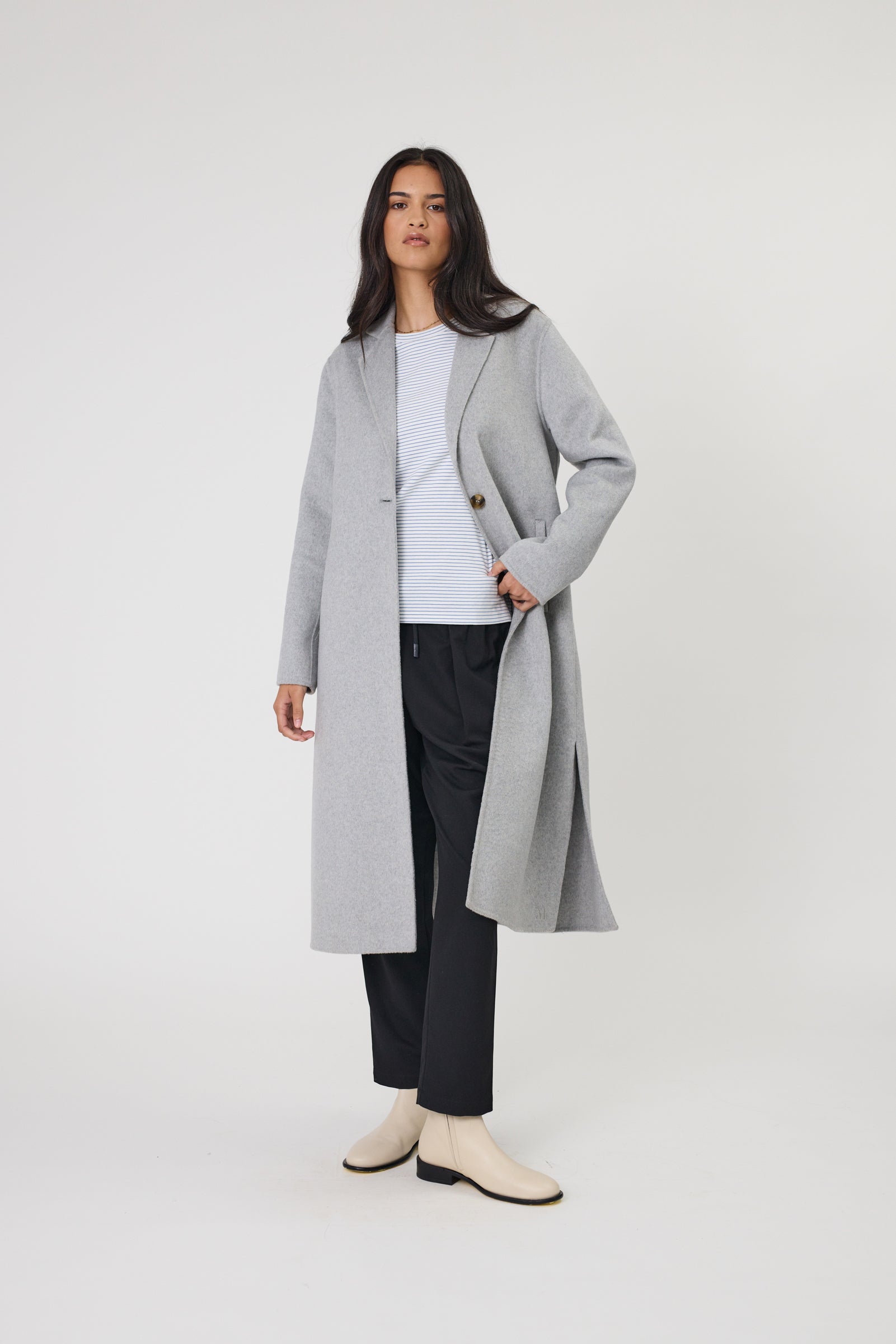 Marlow Blaze Wool Coat - Grey Marle
