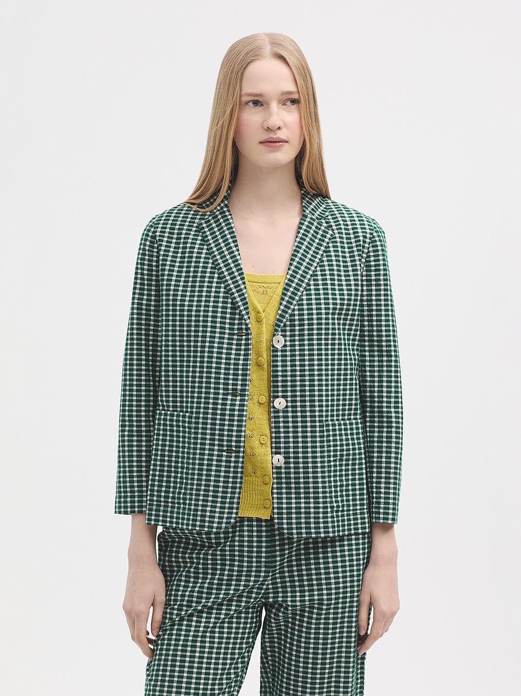 Seersucker Checked Blazer