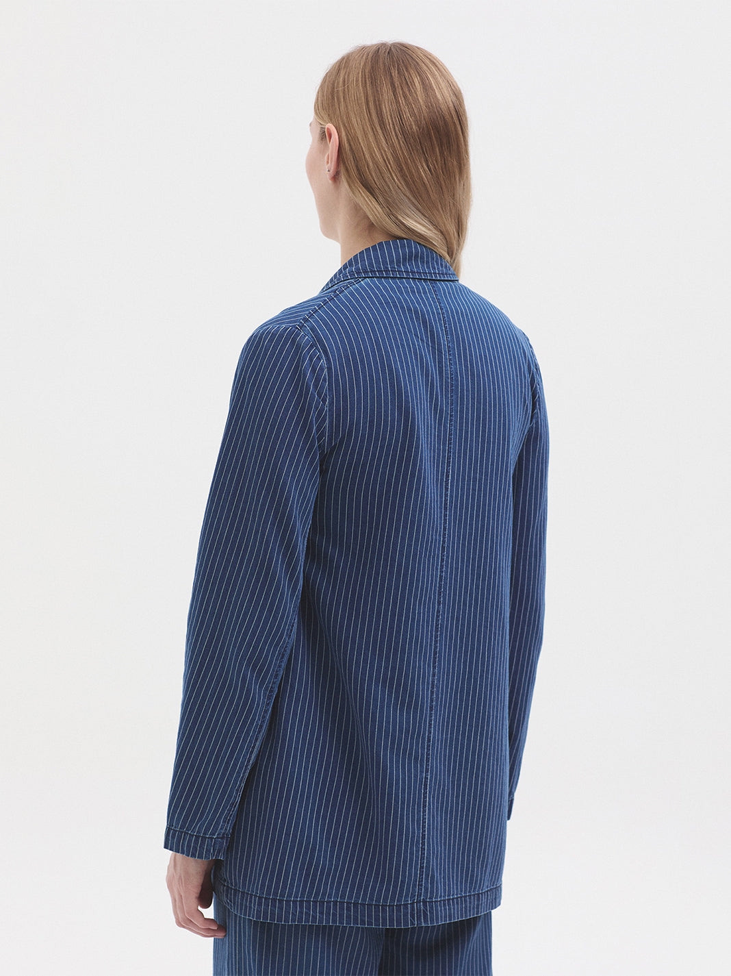 Striped Denim Blazer