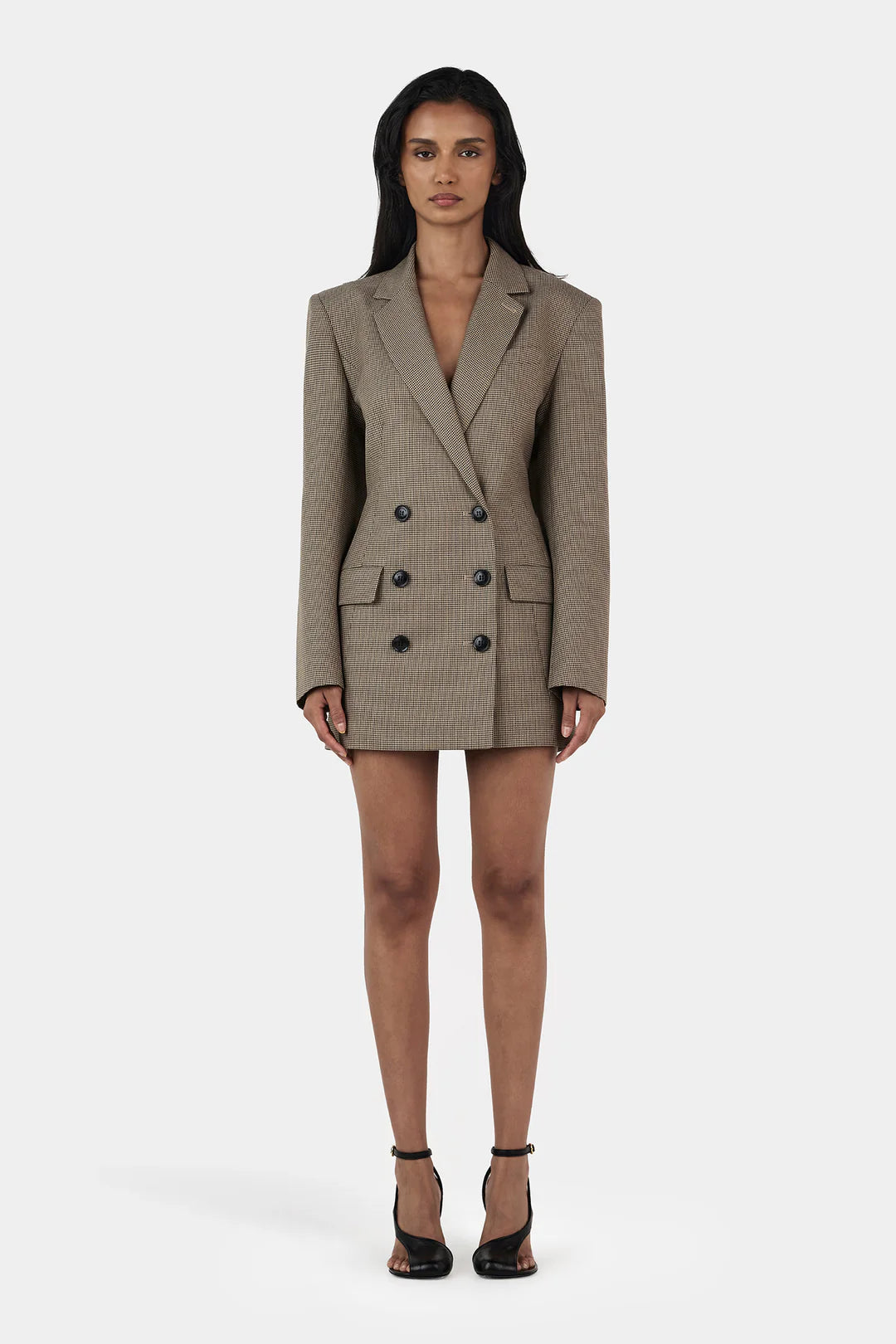 Callum Blazer Dress - Chestnut Check