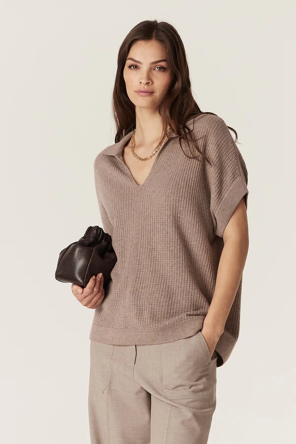 Cashwool Waffle Top - Mocha