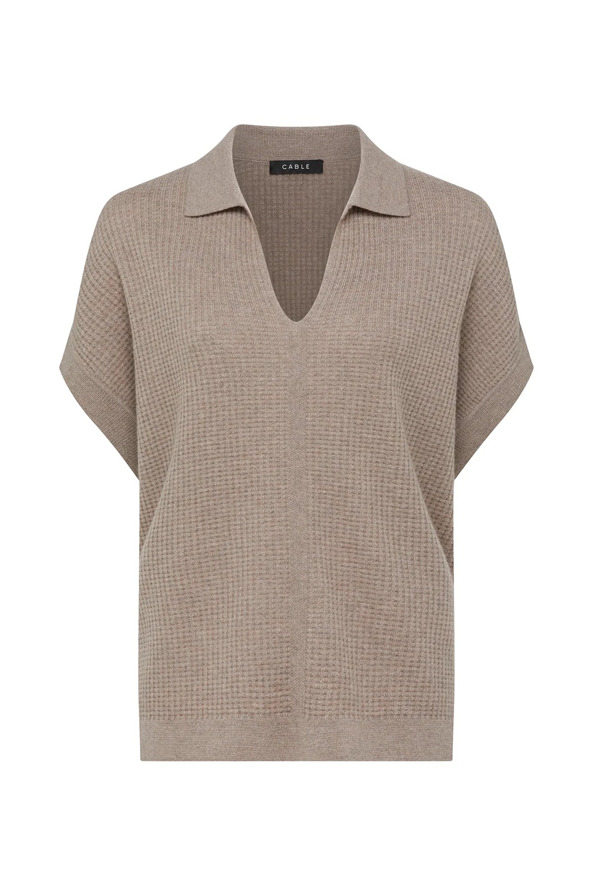 Cashwool Waffle Top - Mocha
