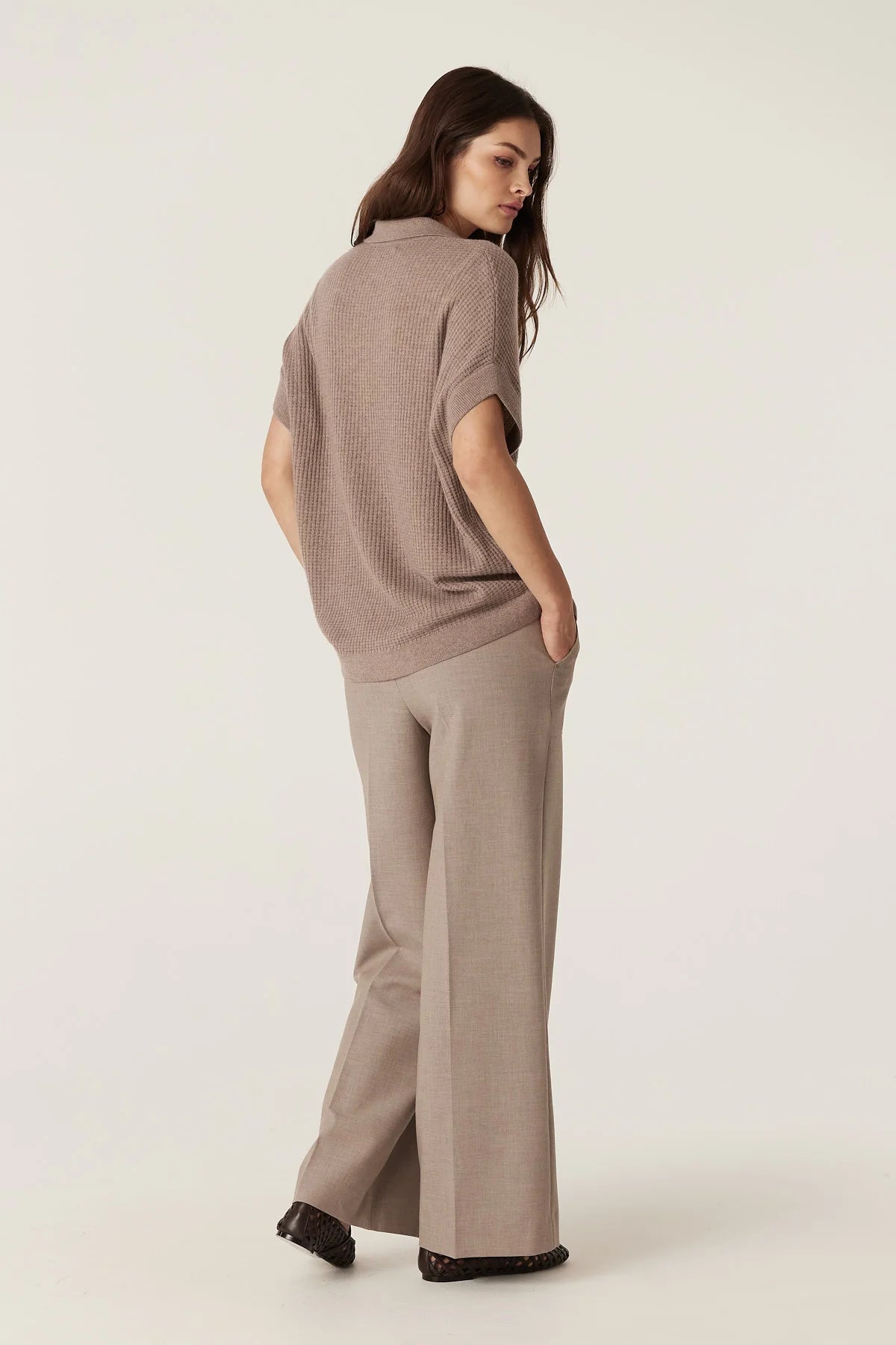 Cashwool Waffle Top - Mocha