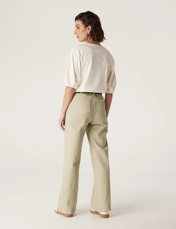 Pima Lantern Sleeve Top - Cream