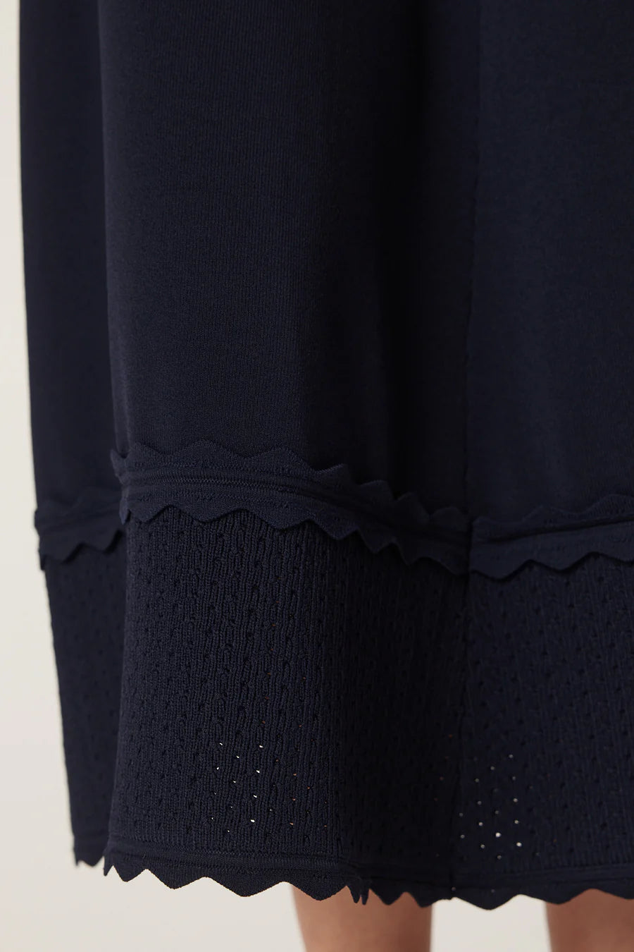 Villa Knit Crepe Skirt - Navy