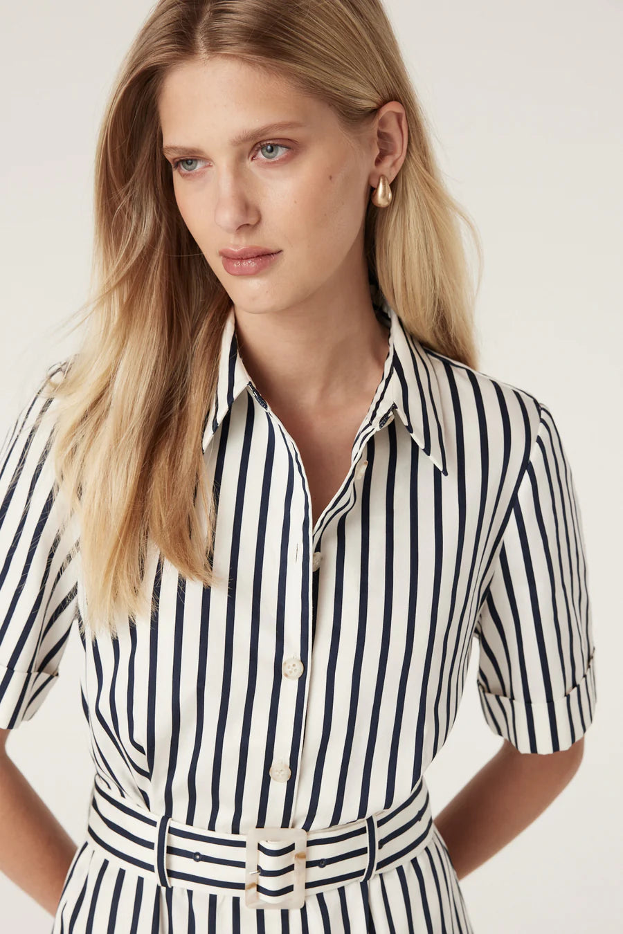 Lina Stripe Shirt Dress