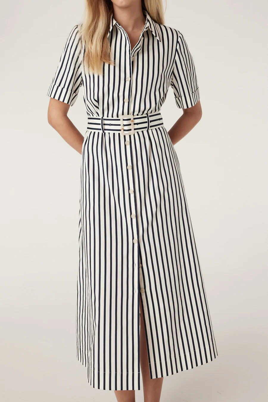 Lina Stripe Shirt Dress
