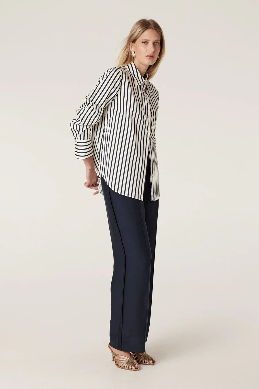 Lina Stripe Shirt - Navy Stripe
