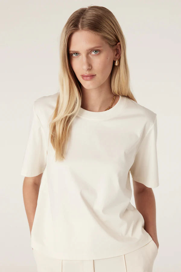 Pima Lantern Sleeve Top - Cream