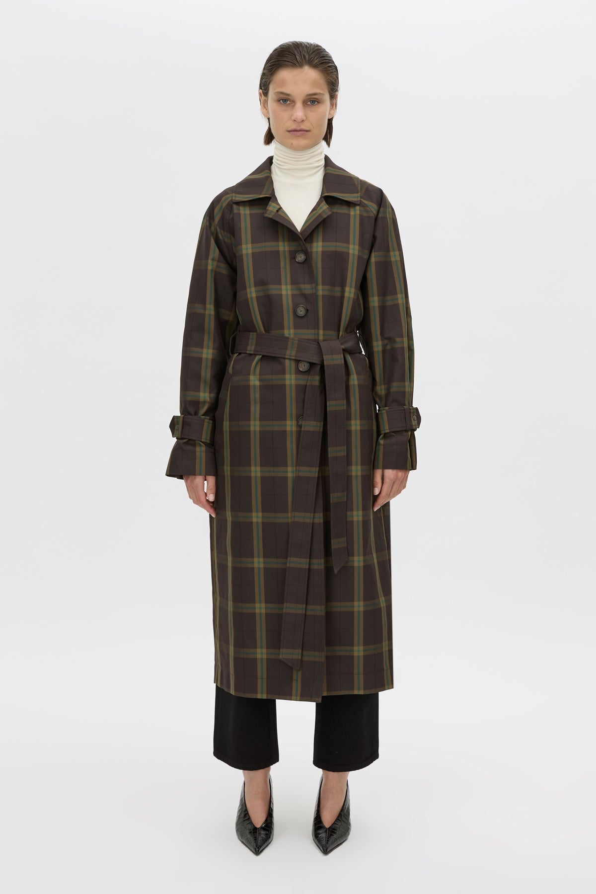 Camilla and Marc Winton Check Trench Coat - Espresso Check