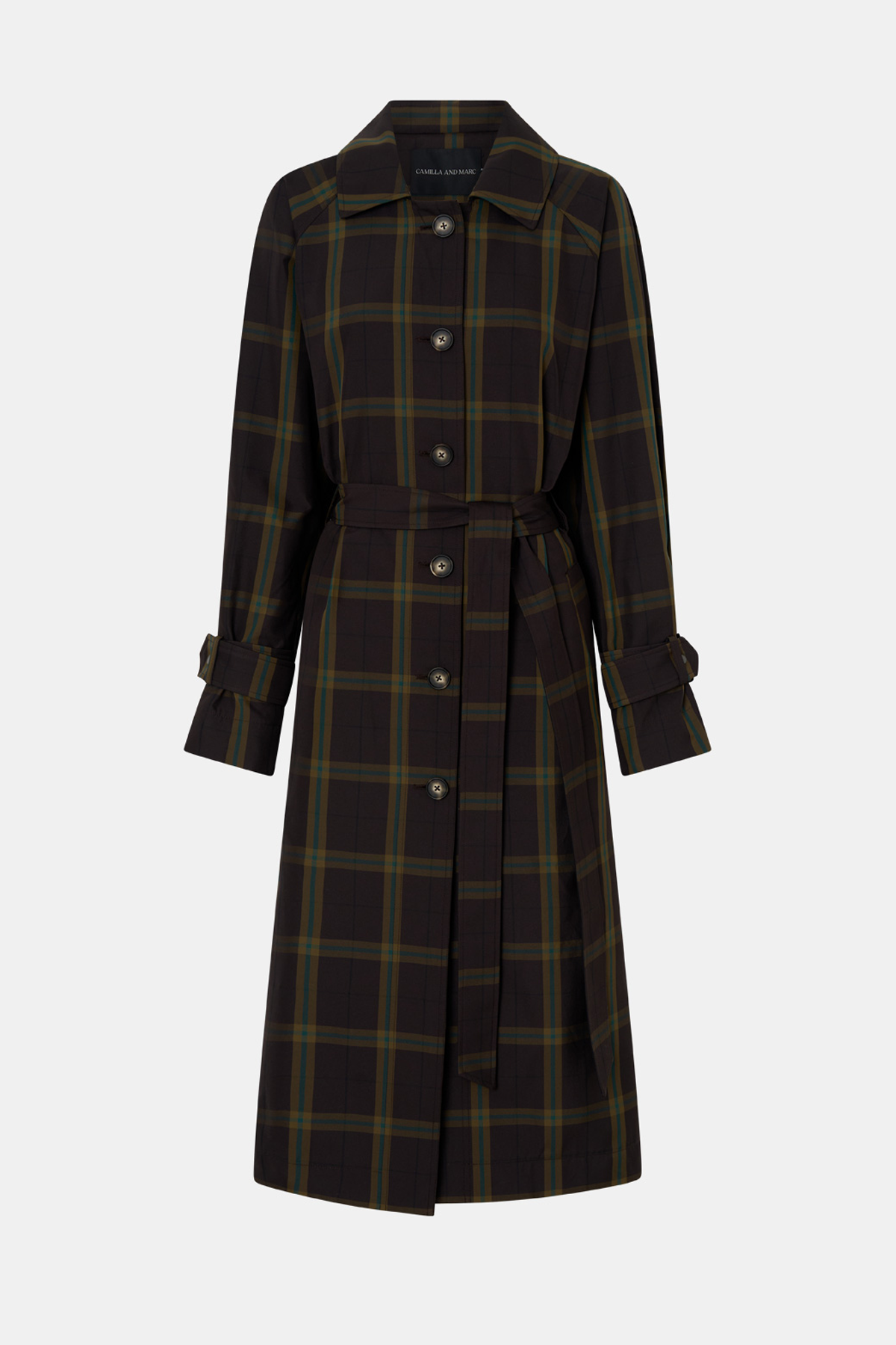Camilla and Marc Winton Check Trench Coat - Espresso Check