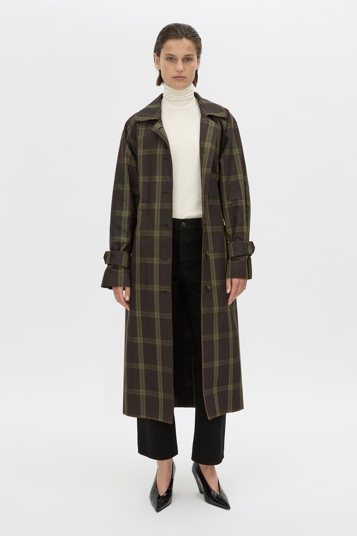 Camilla and Marc Winton Check Trench Coat - Espresso Check