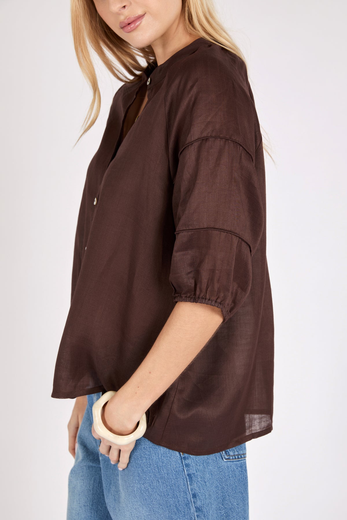 Marlow Cabana Blouse - Choc