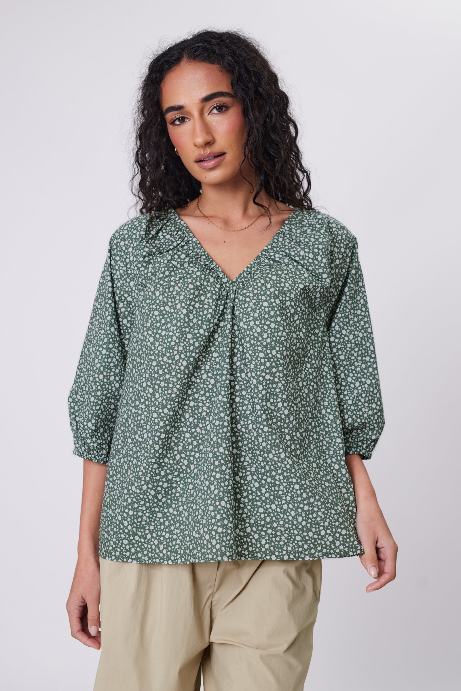 Cascade Blouse - Meadow Print