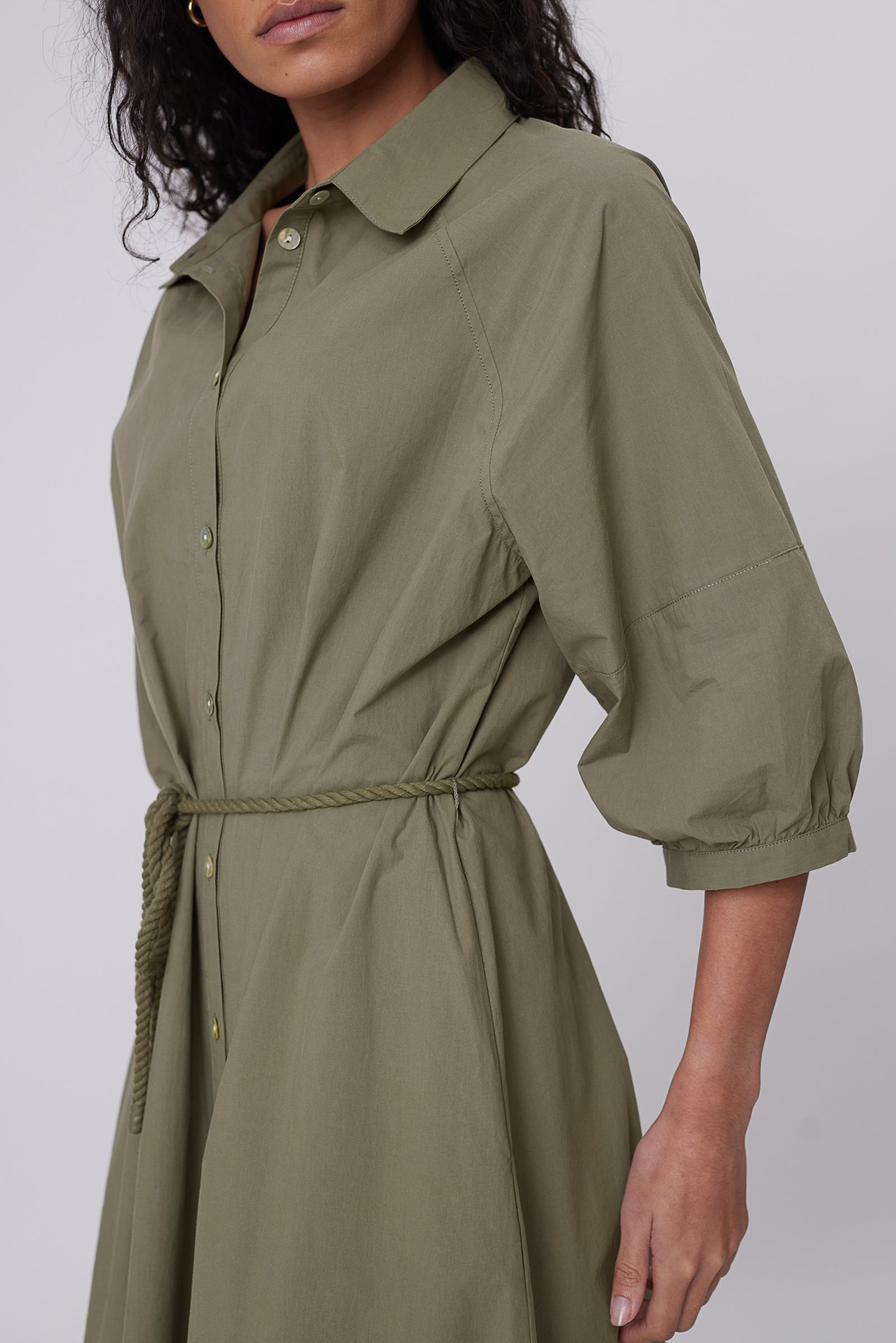 Cascade Shirt Dress - Laurel