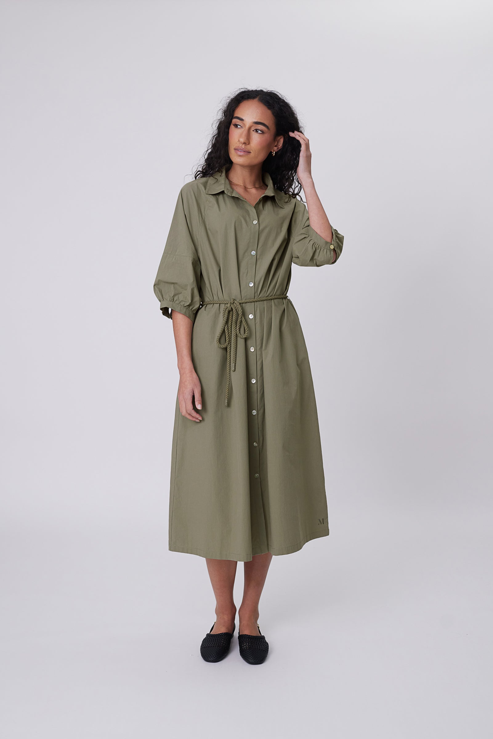 Cascade Shirt Dress - Laurel